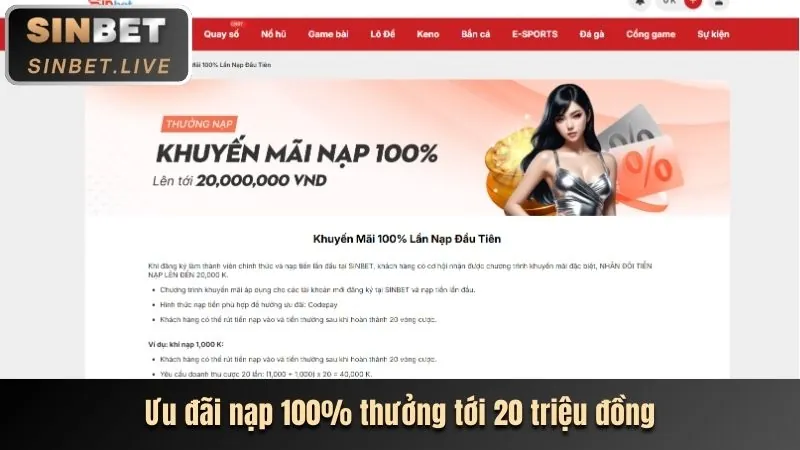 Thưởng nạp tiền lần đầu mobile bet 365